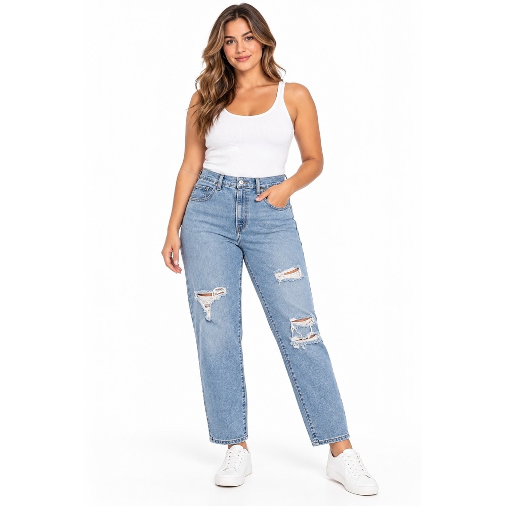 Levi's Silvertab Mom Jeans Womens Size 31 Distressed
